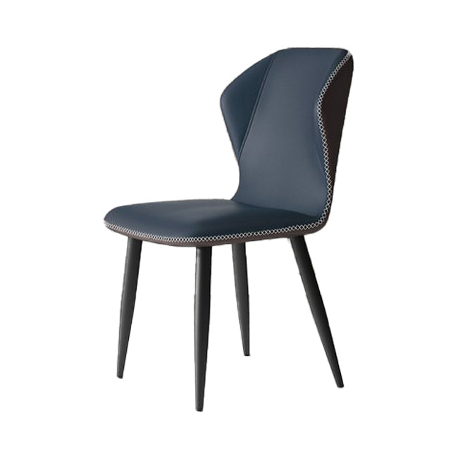 Wingback Upholstered Armless Dining Chairs Side Chairs with Metal Legs Royal Blue 1 Piece Clearhalo ' kitchen&dining_furn' 'Dining Chairs' 'Dining Tables & Seating' 'dining_chair' 'furn' 'furn_dining_chair' 'Furniture' 'furniture_dining_chair' 'Kitchen & Dining Furniture' 'kitchen' 4056192