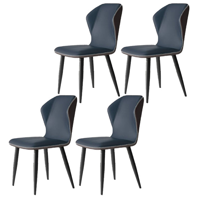 Wingback Upholstered Armless Dining Chairs Side Chairs with Metal Legs Royal Blue 4 Piece Set Clearhalo ' kitchen&dining_furn' 'Dining Chairs' 'Dining Tables & Seating' 'dining_chair' 'furn' 'furn_dining_chair' 'Furniture' 'furniture_dining_chair' 'Kitchen & Dining Furniture' 'kitchen' 4056194