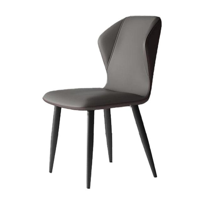 Wingback Upholstered Armless Dining Chairs Side Chairs with Metal Legs Silver Gray 1 Piece Clearhalo ' kitchen&dining_furn' 'Dining Chairs' 'Dining Tables & Seating' 'dining_chair' 'furn' 'furn_dining_chair' 'Furniture' 'furniture_dining_chair' 'Kitchen & Dining Furniture' 'kitchen' 4056195