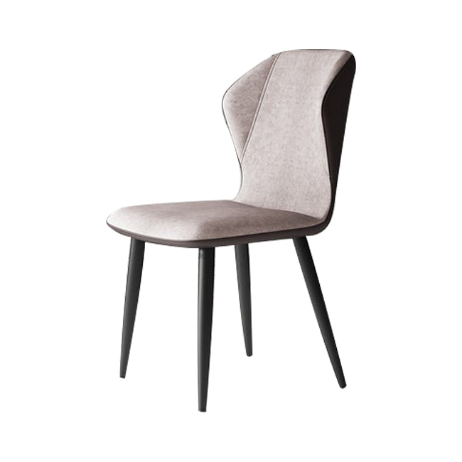Wingback Upholstered Armless Dining Chairs Side Chairs with Metal Legs Off-White 1 Piece Clearhalo ' kitchen&dining_furn' 'Dining Chairs' 'Dining Tables & Seating' 'dining_chair' 'furn' 'furn_dining_chair' 'Furniture' 'furniture_dining_chair' 'Kitchen & Dining Furniture' 'kitchen' 4056207