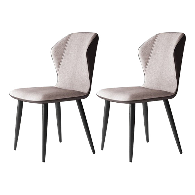 Wingback Upholstered Armless Dining Chairs Side Chairs with Metal Legs Off-White 2 Piece Set Clearhalo ' kitchen&dining_furn' 'Dining Chairs' 'Dining Tables & Seating' 'dining_chair' 'furn' 'furn_dining_chair' 'Furniture' 'furniture_dining_chair' 'Kitchen & Dining Furniture' 'kitchen' 4056208