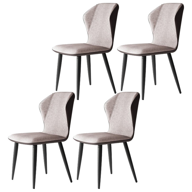 Wingback Upholstered Armless Dining Chairs Side Chairs with Metal Legs Off-White 4 Piece Set Clearhalo ' kitchen&dining_furn' 'Dining Chairs' 'Dining Tables & Seating' 'dining_chair' 'furn' 'furn_dining_chair' 'Furniture' 'furniture_dining_chair' 'Kitchen & Dining Furniture' 'kitchen' 4056209