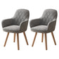 Upholstered Dining Arm Chair Solid Back Armchair with Wood Legs (Set of 2) Grey Clearhalo ' kitchen&dining_furn' 'Dining Chairs' 'Dining Tables & Seating' 'dining_chair' 'furn' 'furn_dining_chair' 'Furniture' 'furniture_dining_chair' 'Kitchen & Dining Furniture' 'kitchen' 4056212