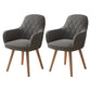 Upholstered Dining Arm Chair Solid Back Armchair with Wood Legs (Set of 2) Dark Gray Clearhalo ' kitchen&dining_furn' 'Dining Chairs' 'Dining Tables & Seating' 'dining_chair' 'furn' 'furn_dining_chair' 'Furniture' 'furniture_dining_chair' 'Kitchen & Dining Furniture' 'kitchen' 4056213