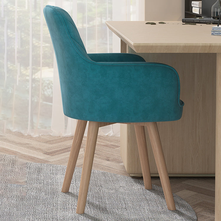 Upholstered Dining Arm Chair Solid Back Armchair with Wood Legs (Set of 2) Clearhalo ' kitchen&dining_furn' 'Dining Chairs' 'Dining Tables & Seating' 'dining_chair' 'furn' 'furn_dining_chair' 'Furniture' 'furniture_dining_chair' 'Kitchen & Dining Furniture' 'kitchen' 4056214