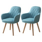 Upholstered Dining Arm Chair Solid Back Armchair with Wood Legs (Set of 2) Blue Clearhalo ' kitchen&dining_furn' 'Dining Chairs' 'Dining Tables & Seating' 'dining_chair' 'furn' 'furn_dining_chair' 'Furniture' 'furniture_dining_chair' 'Kitchen & Dining Furniture' 'kitchen' 4056219