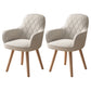 Upholstered Dining Arm Chair Solid Back Armchair with Wood Legs (Set of 2) Cream Clearhalo ' kitchen&dining_furn' 'Dining Chairs' 'Dining Tables & Seating' 'dining_chair' 'furn' 'furn_dining_chair' 'Furniture' 'furniture_dining_chair' 'Kitchen & Dining Furniture' 'kitchen' 4056228