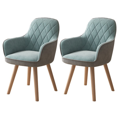 Upholstered Dining Arm Chair Solid Back Armchair with Wood Legs (Set of 2) Blue-Gray Clearhalo ' kitchen&dining_furn' 'Dining Chairs' 'Dining Tables & Seating' 'dining_chair' 'furn' 'furn_dining_chair' 'Furniture' 'furniture_dining_chair' 'Kitchen & Dining Furniture' 'kitchen' 4056230