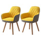 Upholstered Dining Arm Chair Solid Back Armchair with Wood Legs (Set of 2) Light Grey-Yellow Clearhalo ' kitchen&dining_furn' 'Dining Chairs' 'Dining Tables & Seating' 'dining_chair' 'furn' 'furn_dining_chair' 'Furniture' 'furniture_dining_chair' 'Kitchen & Dining Furniture' 'kitchen' 4056231