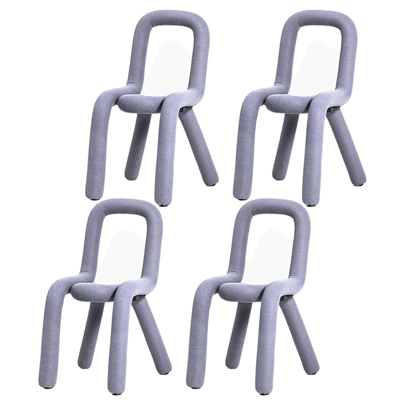 Contemporary Style Velvet Chairs Open Back Side Kitchen Dining Room Chair Dark Gray 4 Piece Set Clearhalo ' kitchen&dining_furn' 'Dining Chairs' 'Dining Tables & Seating' 'dining_chair' 'furn' 'furn_dining_chair' 'Furniture' 'furniture_dining_chair' 'Kitchen & Dining Furniture' 'kitchen' 4056238