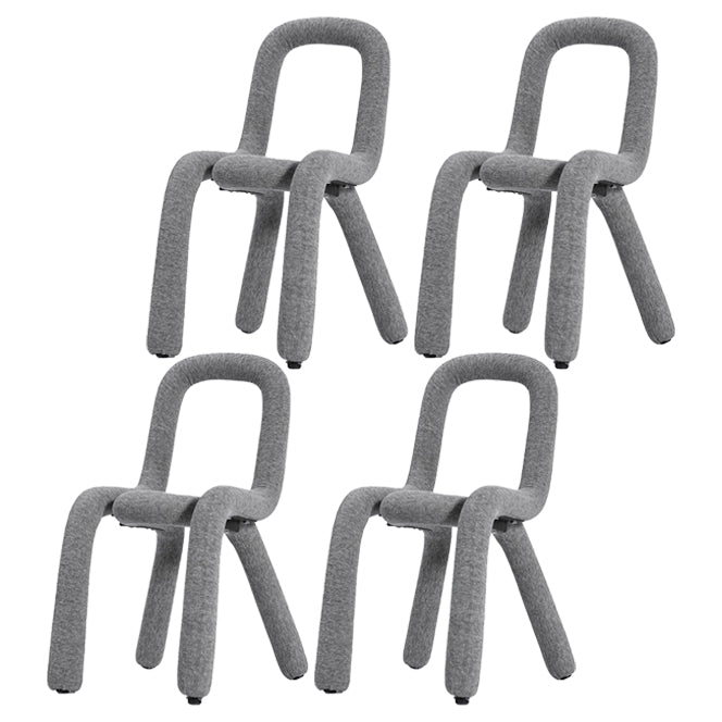 Contemporary Style Velvet Chairs Open Back Side Kitchen Dining Room Chair Silver 4 Piece Set Clearhalo ' kitchen&dining_furn' 'Dining Chairs' 'Dining Tables & Seating' 'dining_chair' 'furn' 'furn_dining_chair' 'Furniture' 'furniture_dining_chair' 'Kitchen & Dining Furniture' 'kitchen' 4056245