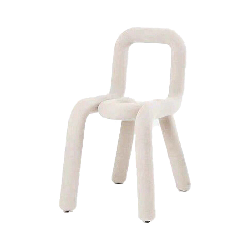 Contemporary Style Velvet Chairs Open Back Side Kitchen Dining Room Chair White 1 Piece Clearhalo ' kitchen&dining_furn' 'Dining Chairs' 'Dining Tables & Seating' 'dining_chair' 'furn' 'furn_dining_chair' 'Furniture' 'furniture_dining_chair' 'Kitchen & Dining Furniture' 'kitchen' 4056247