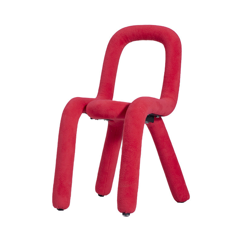 Contemporary Style Velvet Chairs Open Back Side Kitchen Dining Room Chair Red 1 Piece Clearhalo ' kitchen&dining_furn' 'Dining Chairs' 'Dining Tables & Seating' 'dining_chair' 'furn' 'furn_dining_chair' 'Furniture' 'furniture_dining_chair' 'Kitchen & Dining Furniture' 'kitchen' 4056251