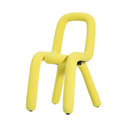 Contemporary Style Velvet Chairs Open Back Side Kitchen Dining Room Chair Yellow 1 Piece Clearhalo ' kitchen&dining_furn' 'Dining Chairs' 'Dining Tables & Seating' 'dining_chair' 'furn' 'furn_dining_chair' 'Furniture' 'furniture_dining_chair' 'Kitchen & Dining Furniture' 'kitchen' 4056254