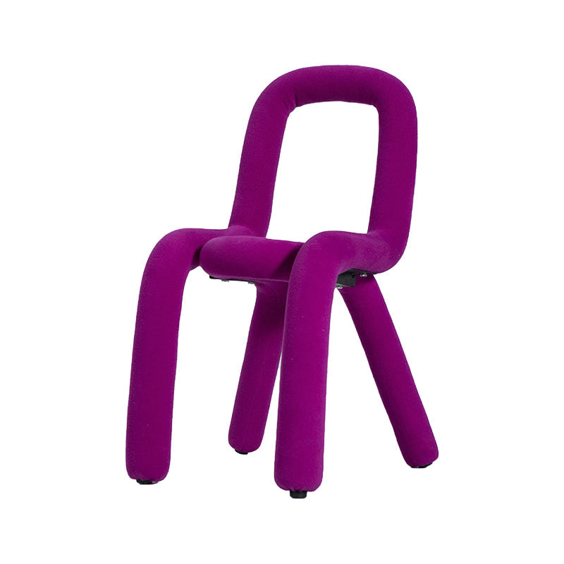 Contemporary Style Velvet Chairs Open Back Side Kitchen Dining Room Chair Purple-Red 1 Piece Clearhalo ' kitchen&dining_furn' 'Dining Chairs' 'Dining Tables & Seating' 'dining_chair' 'furn' 'furn_dining_chair' 'Furniture' 'furniture_dining_chair' 'Kitchen & Dining Furniture' 'kitchen' 4056263