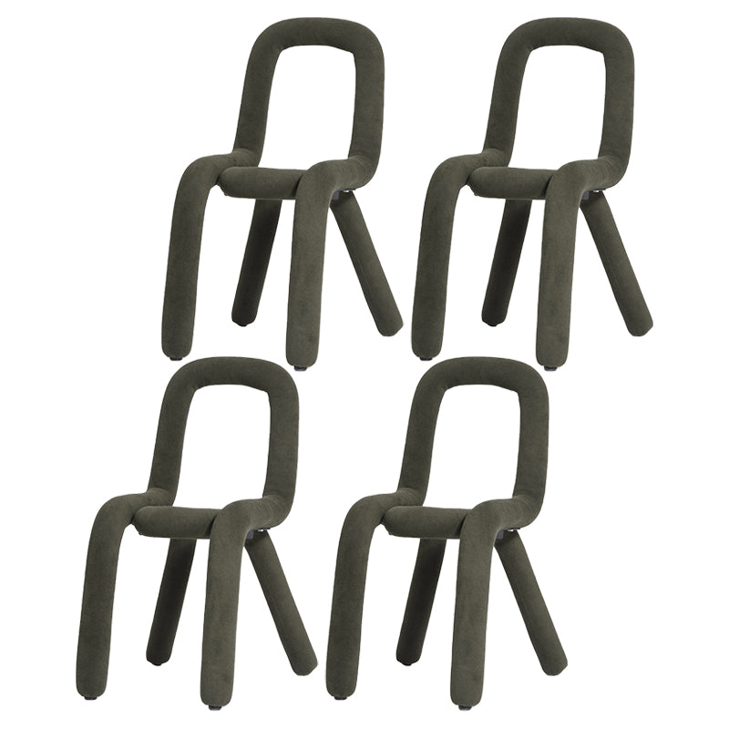 Contemporary Style Velvet Chairs Open Back Side Kitchen Dining Room Chair Army Green 4 Piece Set Clearhalo ' kitchen&dining_furn' 'Dining Chairs' 'Dining Tables & Seating' 'dining_chair' 'furn' 'furn_dining_chair' 'Furniture' 'furniture_dining_chair' 'Kitchen & Dining Furniture' 'kitchen' 4056271