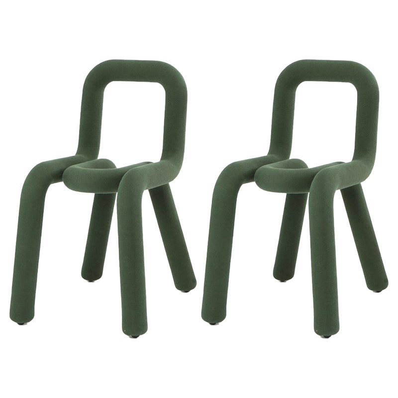 Contemporary Style Velvet Chairs Open Back Side Kitchen Dining Room Chair Blackish Green 2 Piece Set Clearhalo ' kitchen&dining_furn' 'Dining Chairs' 'Dining Tables & Seating' 'dining_chair' 'furn' 'furn_dining_chair' 'Furniture' 'furniture_dining_chair' 'Kitchen & Dining Furniture' 'kitchen' 4056276