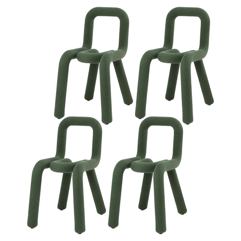 Contemporary Style Velvet Chairs Open Back Side Kitchen Dining Room Chair Blackish Green 4 Piece Set Clearhalo ' kitchen&dining_furn' 'Dining Chairs' 'Dining Tables & Seating' 'dining_chair' 'furn' 'furn_dining_chair' 'Furniture' 'furniture_dining_chair' 'Kitchen & Dining Furniture' 'kitchen' 4056277