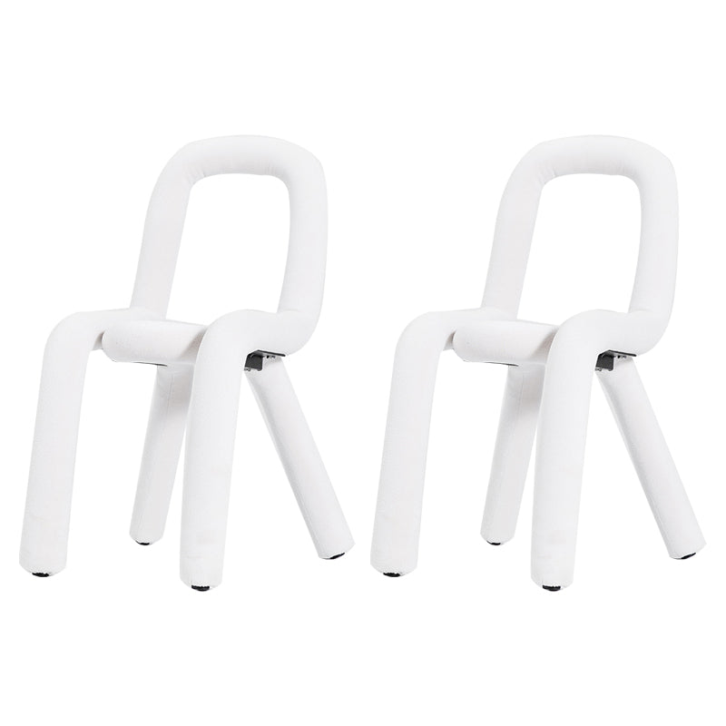 Contemporary Style Velvet Chairs Open Back Side Kitchen Dining Room Chair Light Gray 2 Piece Set Clearhalo ' kitchen&dining_furn' 'Dining Chairs' 'Dining Tables & Seating' 'dining_chair' 'furn' 'furn_dining_chair' 'Furniture' 'furniture_dining_chair' 'Kitchen & Dining Furniture' 'kitchen' 4056279