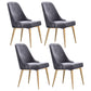 Scandinavian Style Metal Chairs Kitchen Dining Room Solid Back Side Chair Set Grey 4 Piece Set Brass Gold Clearhalo ' kitchen&dining_furn' 'Dining Chairs' 'Dining Tables & Seating' 'dining_chair' 'furn' 'furn_dining_chair' 'Furniture' 'furniture_dining_chair' 'Kitchen & Dining Furniture' 'kitchen' 4056292