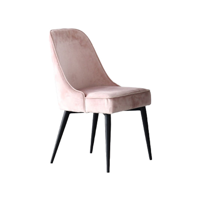 Scandinavian Style Metal Chairs Kitchen Dining Room Solid Back Side Chair Set Pink 1 Piece Black Clearhalo ' kitchen&dining_furn' 'Dining Chairs' 'Dining Tables & Seating' 'dining_chair' 'furn' 'furn_dining_chair' 'Furniture' 'furniture_dining_chair' 'Kitchen & Dining Furniture' 'kitchen' 4056294