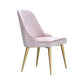 Scandinavian Style Metal Chairs Kitchen Dining Room Solid Back Side Chair Set Pink 1 Piece Brass Gold Clearhalo ' kitchen&dining_furn' 'Dining Chairs' 'Dining Tables & Seating' 'dining_chair' 'furn' 'furn_dining_chair' 'Furniture' 'furniture_dining_chair' 'Kitchen & Dining Furniture' 'kitchen' 4056300