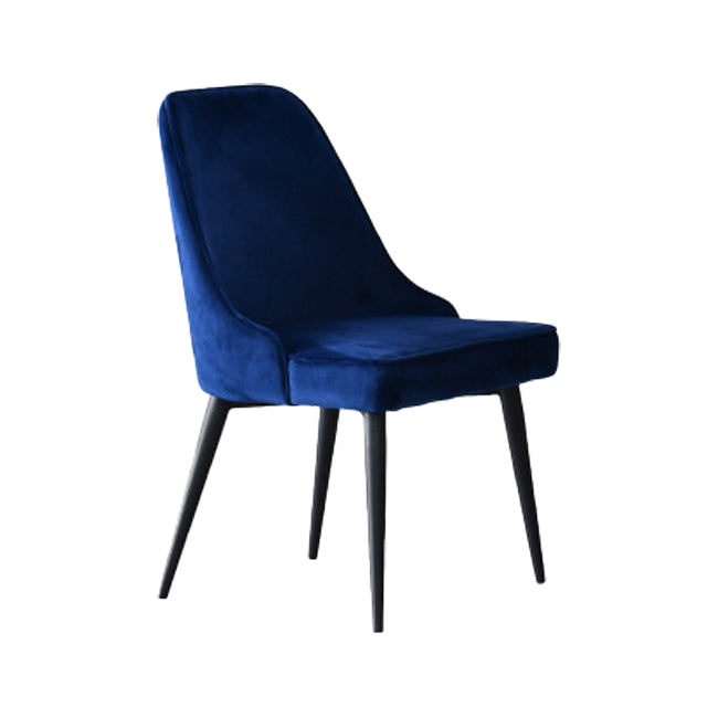 Scandinavian Style Metal Chairs Kitchen Dining Room Solid Back Side Chair Set Blue 1 Piece Black Clearhalo ' kitchen&dining_furn' 'Dining Chairs' 'Dining Tables & Seating' 'dining_chair' 'furn' 'furn_dining_chair' 'Furniture' 'furniture_dining_chair' 'Kitchen & Dining Furniture' 'kitchen' 4056305