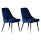 Scandinavian Style Metal Chairs Kitchen Dining Room Solid Back Side Chair Set Blue 2 Piece Set Black Clearhalo ' kitchen&dining_furn' 'Dining Chairs' 'Dining Tables & Seating' 'dining_chair' 'furn' 'furn_dining_chair' 'Furniture' 'furniture_dining_chair' 'Kitchen & Dining Furniture' 'kitchen' 4056306