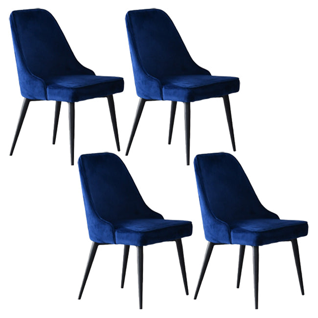 Scandinavian Style Metal Chairs Kitchen Dining Room Solid Back Side Chair Set Blue 4 Piece Set Black Clearhalo ' kitchen&dining_furn' 'Dining Chairs' 'Dining Tables & Seating' 'dining_chair' 'furn' 'furn_dining_chair' 'Furniture' 'furniture_dining_chair' 'Kitchen & Dining Furniture' 'kitchen' 4056307