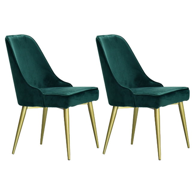 Scandinavian Style Metal Chairs Kitchen Dining Room Solid Back Side Chair Set Green 2 Piece Set Brass Gold Clearhalo ' kitchen&dining_furn' 'Dining Chairs' 'Dining Tables & Seating' 'dining_chair' 'furn' 'furn_dining_chair' 'Furniture' 'furniture_dining_chair' 'Kitchen & Dining Furniture' 'kitchen' 4056312