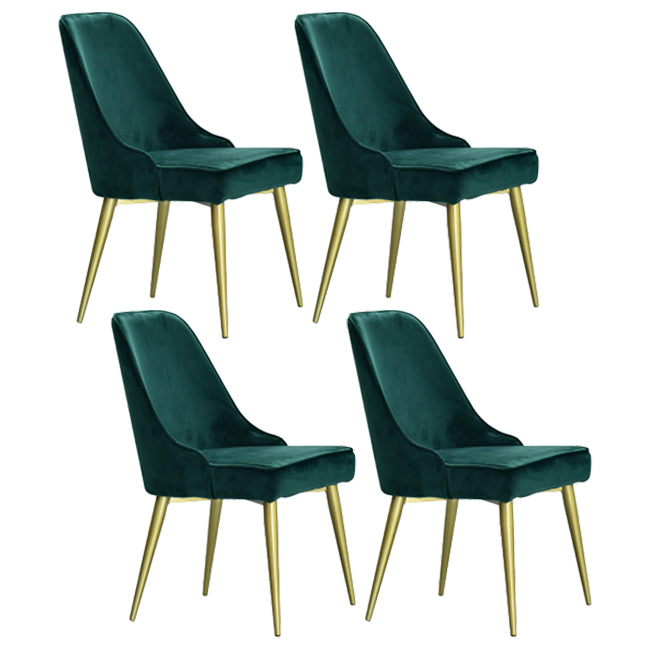 Scandinavian Style Metal Chairs Kitchen Dining Room Solid Back Side Chair Set Green 4 Piece Set Brass Gold Clearhalo ' kitchen&dining_furn' 'Dining Chairs' 'Dining Tables & Seating' 'dining_chair' 'furn' 'furn_dining_chair' 'Furniture' 'furniture_dining_chair' 'Kitchen & Dining Furniture' 'kitchen' 4056313