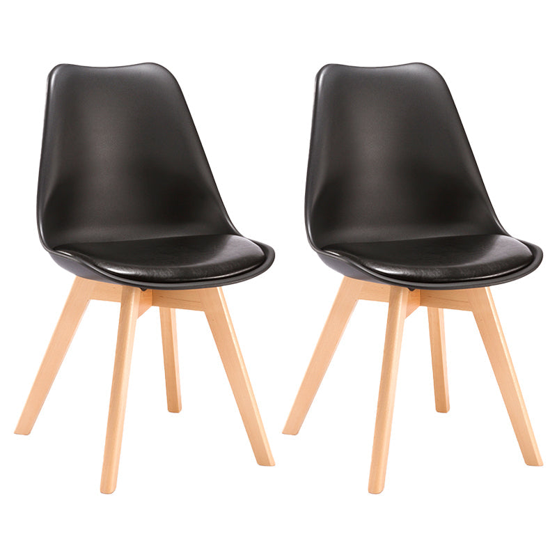 Scandinavian Bedroom Upholstered Side Chair Matte Finish Parsons Dining Chair Black Set of 2 Clearhalo ' kitchen&dining_furn' 'Dining Chairs' 'Dining Tables & Seating' 'dining_chair' 'Furniture' 'furniture_dining_chair' 'Kitchen & Dining Furniture' 'kitchen' 4056317