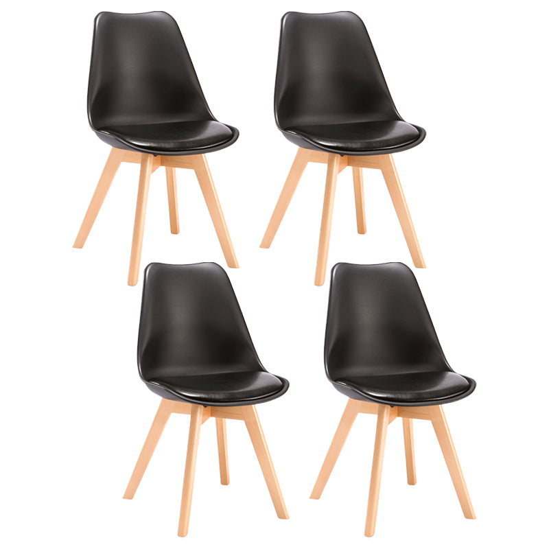 Scandinavian Bedroom Upholstered Side Chair Matte Finish Parsons Dining Chair Black Set of 4 Clearhalo ' kitchen&dining_furn' 'Dining Chairs' 'Dining Tables & Seating' 'dining_chair' 'Furniture' 'furniture_dining_chair' 'Kitchen & Dining Furniture' 'kitchen' 4056319