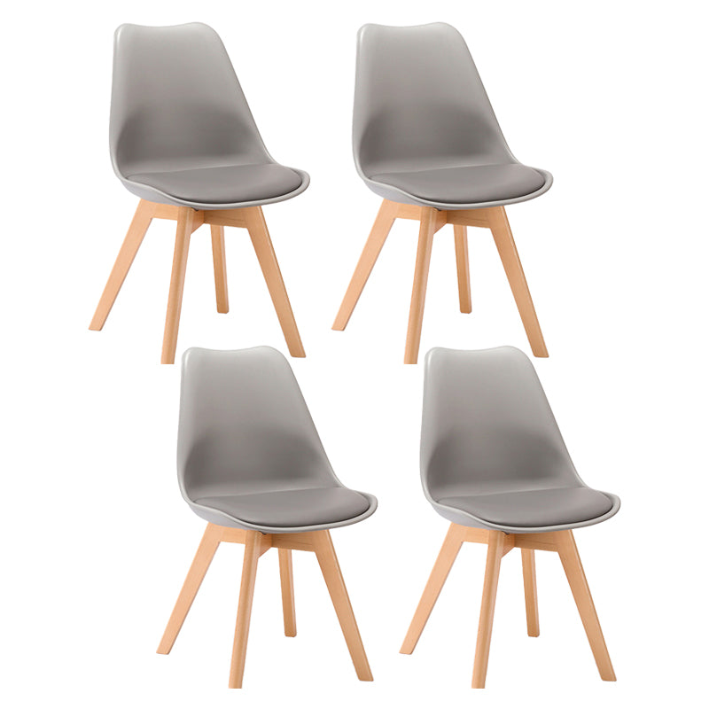 Scandinavian Bedroom Upholstered Side Chair Matte Finish Parsons Dining Chair Grey Set of 4 Clearhalo ' kitchen&dining_furn' 'Dining Chairs' 'Dining Tables & Seating' 'dining_chair' 'Furniture' 'furniture_dining_chair' 'Kitchen & Dining Furniture' 'kitchen' 4056325