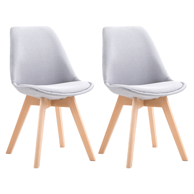 Scandinavian Bedroom Upholstered Side Chair Matte Finish Parsons Dining Chair Light Gray Set of 2 Clearhalo ' kitchen&dining_furn' 'Dining Chairs' 'Dining Tables & Seating' 'dining_chair' 'Furniture' 'furniture_dining_chair' 'Kitchen & Dining Furniture' 'kitchen' 4056330