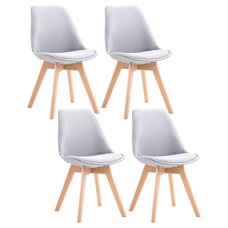Scandinavian Bedroom Upholstered Side Chair Matte Finish Parsons Dining Chair Light Gray Set of 4 Clearhalo ' kitchen&dining_furn' 'Dining Chairs' 'Dining Tables & Seating' 'dining_chair' 'Furniture' 'furniture_dining_chair' 'Kitchen & Dining Furniture' 'kitchen' 4056331