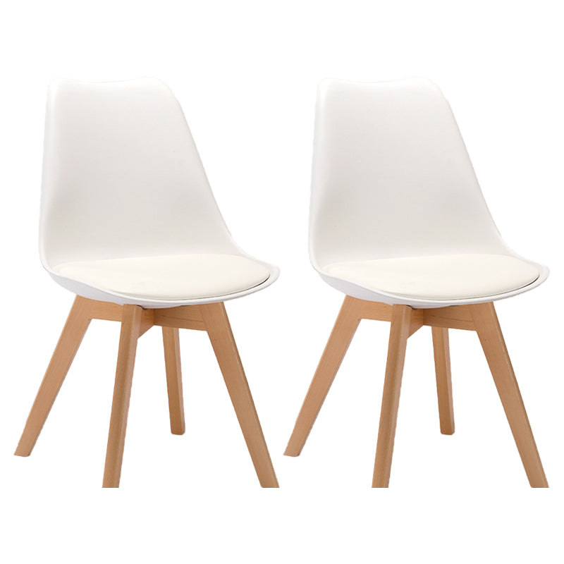 Scandinavian Bedroom Upholstered Side Chair Matte Finish Parsons Dining Chair White Set of 2 Clearhalo ' kitchen&dining_furn' 'Dining Chairs' 'Dining Tables & Seating' 'dining_chair' 'Furniture' 'furniture_dining_chair' 'Kitchen & Dining Furniture' 'kitchen' 4056335