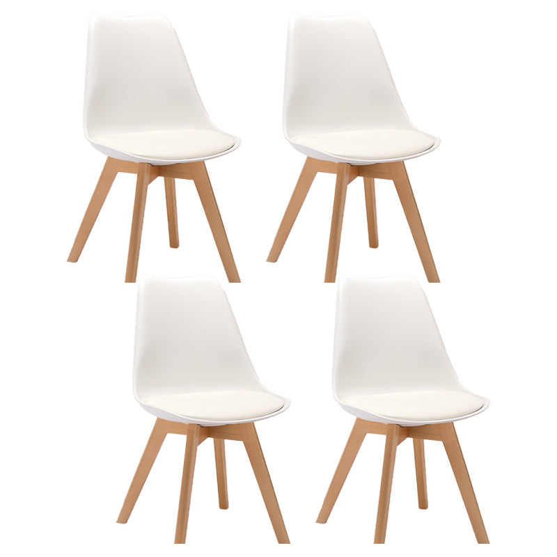 Scandinavian Bedroom Upholstered Side Chair Matte Finish Parsons Dining Chair White Set of 4 Clearhalo ' kitchen&dining_furn' 'Dining Chairs' 'Dining Tables & Seating' 'dining_chair' 'Furniture' 'furniture_dining_chair' 'Kitchen & Dining Furniture' 'kitchen' 4056336