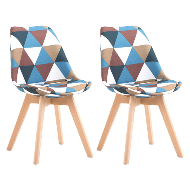 Scandinavian Bedroom Upholstered Side Chair Matte Finish Parsons Dining Chair Blue-White Set of 2 Clearhalo ' kitchen&dining_furn' 'Dining Chairs' 'Dining Tables & Seating' 'dining_chair' 'Furniture' 'furniture_dining_chair' 'Kitchen & Dining Furniture' 'kitchen' 4056344