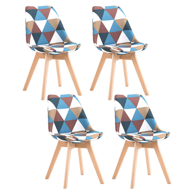 Scandinavian Bedroom Upholstered Side Chair Matte Finish Parsons Dining Chair Blue-White Set of 4 Clearhalo ' kitchen&dining_furn' 'Dining Chairs' 'Dining Tables & Seating' 'dining_chair' 'Furniture' 'furniture_dining_chair' 'Kitchen & Dining Furniture' 'kitchen' 4056345