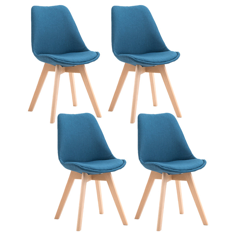 Scandinavian Bedroom Upholstered Side Chair Matte Finish Parsons Dining Chair Dark Blue Set of 4 Clearhalo ' kitchen&dining_furn' 'Dining Chairs' 'Dining Tables & Seating' 'dining_chair' 'Furniture' 'furniture_dining_chair' 'Kitchen & Dining Furniture' 'kitchen' 4056348