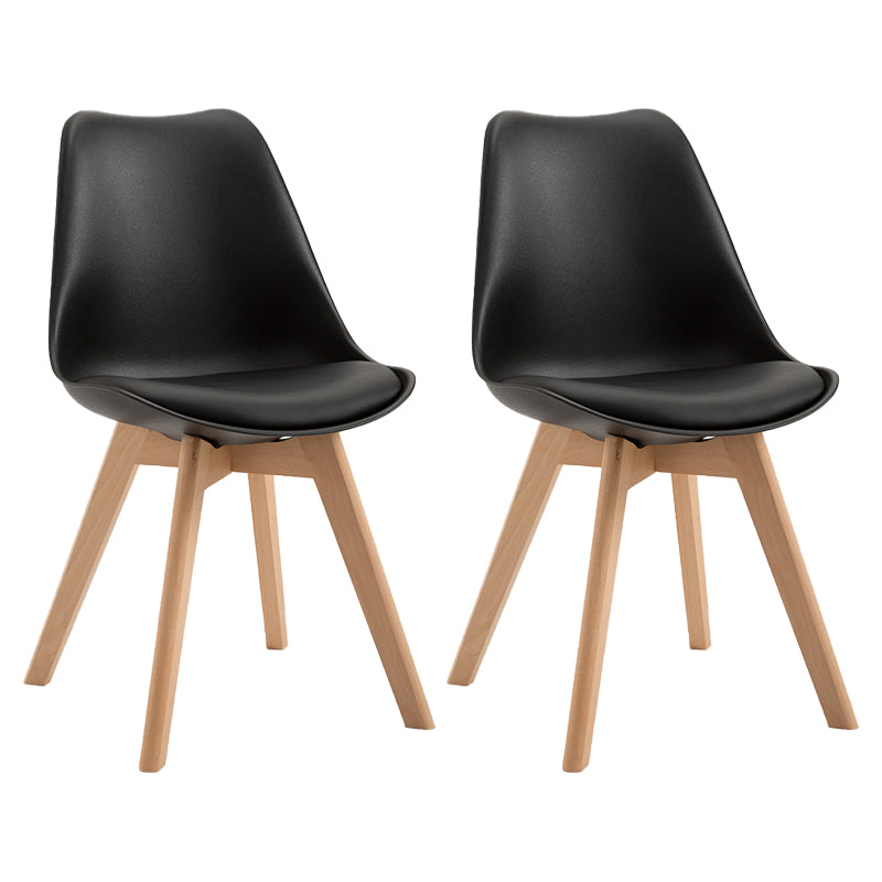 Scandinavian Restaurant Upholstered Side Chair Matte Finish Parsons Dining Chair Black Set of 2 Clearhalo ' kitchen&dining_furn' 'Dining Chairs' 'Dining Tables & Seating' 'dining_chair' 'Furniture' 'furniture_dining_chair' 'Kitchen & Dining Furniture' 'kitchen' 4056353
