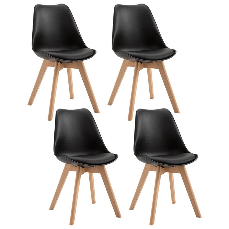 Scandinavian Restaurant Upholstered Side Chair Matte Finish Parsons Dining Chair Black Set of 4 Clearhalo ' kitchen&dining_furn' 'Dining Chairs' 'Dining Tables & Seating' 'dining_chair' 'Furniture' 'furniture_dining_chair' 'Kitchen & Dining Furniture' 'kitchen' 4056355