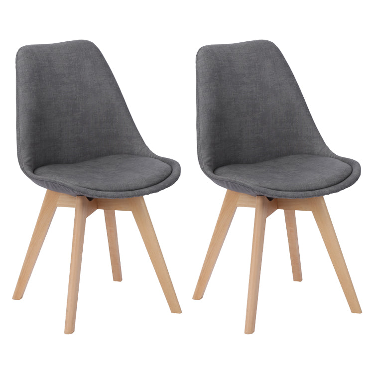 Scandinavian Restaurant Upholstered Side Chair Matte Finish Parsons Dining Chair Grey Set of 2 Clearhalo ' kitchen&dining_furn' 'Dining Chairs' 'Dining Tables & Seating' 'dining_chair' 'Furniture' 'furniture_dining_chair' 'Kitchen & Dining Furniture' 'kitchen' 4056359