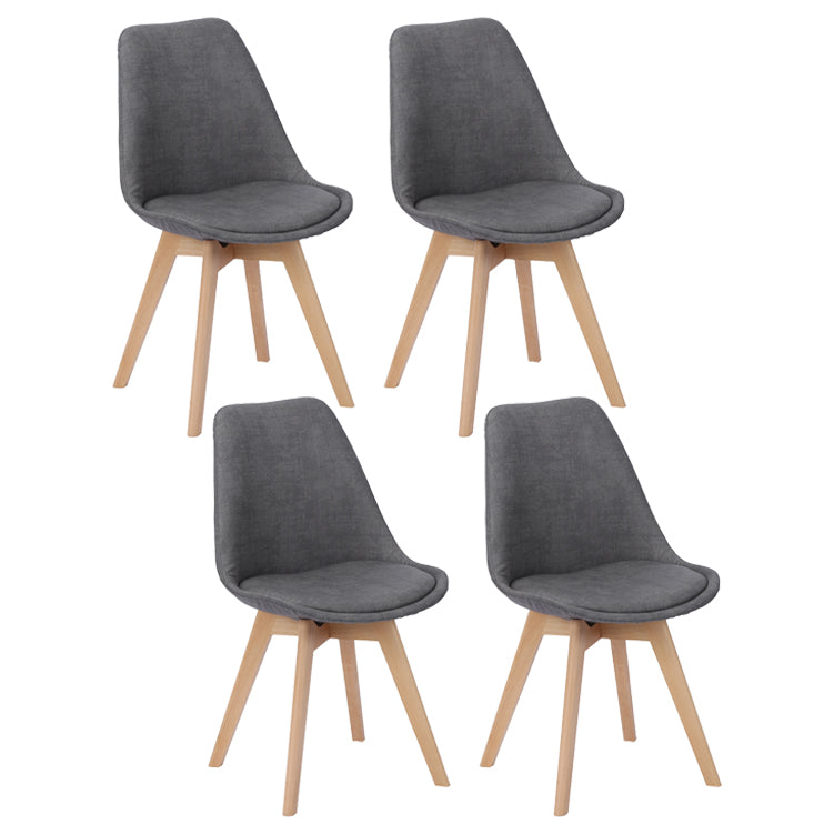 Scandinavian Restaurant Upholstered Side Chair Matte Finish Parsons Dining Chair Grey Set of 4 Clearhalo ' kitchen&dining_furn' 'Dining Chairs' 'Dining Tables & Seating' 'dining_chair' 'Furniture' 'furniture_dining_chair' 'Kitchen & Dining Furniture' 'kitchen' 4056361