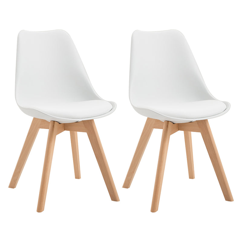 Scandinavian Restaurant Upholstered Side Chair Matte Finish Parsons Dining Chair White Set of 2 Clearhalo ' kitchen&dining_furn' 'Dining Chairs' 'Dining Tables & Seating' 'dining_chair' 'Furniture' 'furniture_dining_chair' 'Kitchen & Dining Furniture' 'kitchen' 4056365