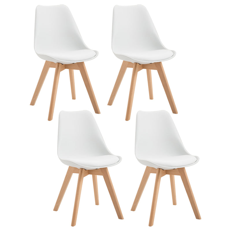 Scandinavian Restaurant Upholstered Side Chair Matte Finish Parsons Dining Chair White Set of 4 Clearhalo ' kitchen&dining_furn' 'Dining Chairs' 'Dining Tables & Seating' 'dining_chair' 'Furniture' 'furniture_dining_chair' 'Kitchen & Dining Furniture' 'kitchen' 4056366