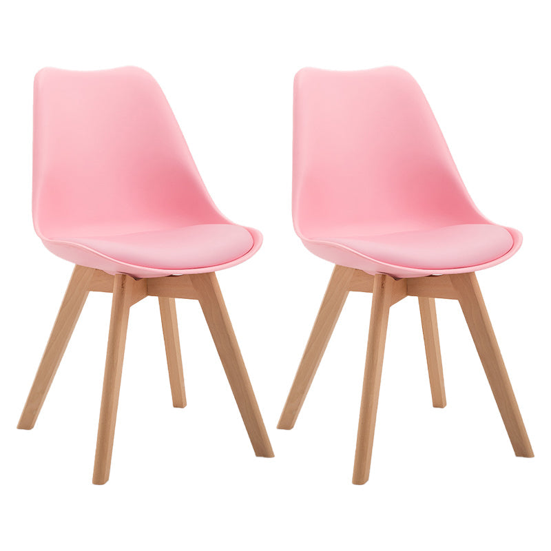 Scandinavian Restaurant Upholstered Side Chair Matte Finish Parsons Dining Chair Pink Set of 2 Clearhalo ' kitchen&dining_furn' 'Dining Chairs' 'Dining Tables & Seating' 'dining_chair' 'Furniture' 'furniture_dining_chair' 'Kitchen & Dining Furniture' 'kitchen' 4056369