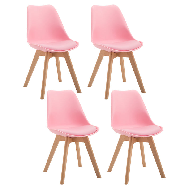 Scandinavian Restaurant Upholstered Side Chair Matte Finish Parsons Dining Chair Pink Set of 4 Clearhalo ' kitchen&dining_furn' 'Dining Chairs' 'Dining Tables & Seating' 'dining_chair' 'Furniture' 'furniture_dining_chair' 'Kitchen & Dining Furniture' 'kitchen' 4056370