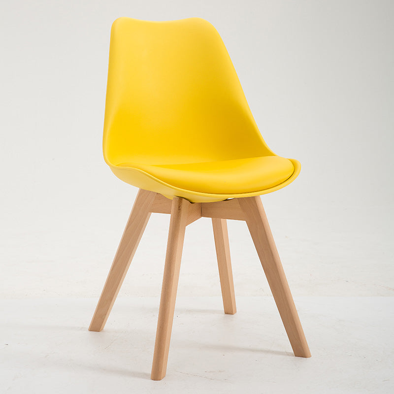 Scandinavian Restaurant Upholstered Side Chair Matte Finish Parsons Dining Chair Yellow 1 Piece Clearhalo ' kitchen&dining_furn' 'Dining Chairs' 'Dining Tables & Seating' 'dining_chair' 'Furniture' 'furniture_dining_chair' 'Kitchen & Dining Furniture' 'kitchen' 4056371